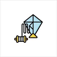 A kite with a string and a needle vector