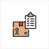 A box with a checklist and a check mark icon vector