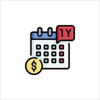 Calendar with dollar sign icon vector