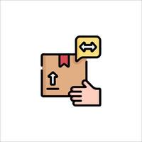 Hand holding a box with a speech bubble vector