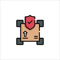 A box with a shield and an arrow on it vector