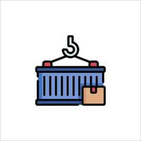 A crate with a hook on it and a bag on top vector