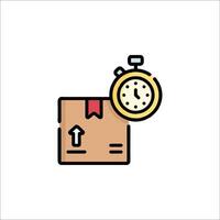 A clock and a box with a red ribbon vector