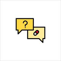 Two speech bubbles with question marks on them vector