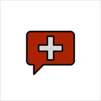 A speech bubble with a cross on it vector