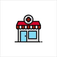 A medical store icon on a white background vector