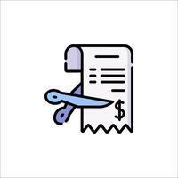 A paper with scissors and a dollar sign vector