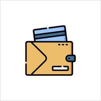 An icon of a credit card in a wallet vector