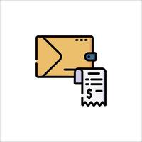 A mail envelope with a receipt and a paper vector