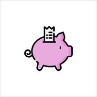A piggy bank with a crown on top of it vector