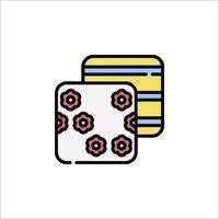 A square with flowers on it and a square with a stripe vector