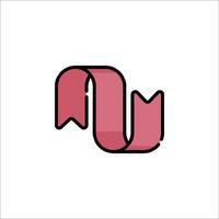A pink ribbon icon on a white background vector