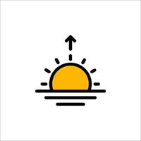 Sunrise icon with an arrow pointing up vector