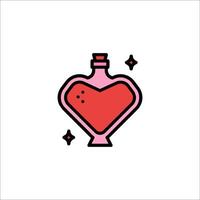 A red heart shaped bottle with a red heart inside vector