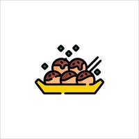 A plate with food on it and chopsticks vector