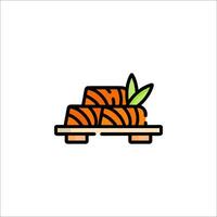 A logo for sushi with a piece of sushi on top vector