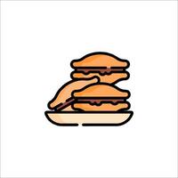 A hamburger icon on a plate vector