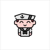 A cartoon sailor in a sailor hat vector