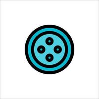 A blue and black icon of a button vector