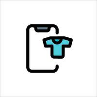 A shirt is hanging on a phone screen vector