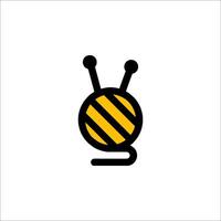 A bee ball with a black and yellow stripe vector