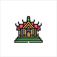 A colorful chinese temple icon vector