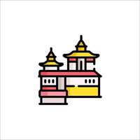 A temple icon in a line style vector