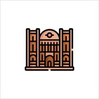 A building icon in a line style vector