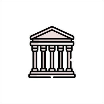 A building with columns and pillars on a white background vector