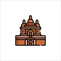 An icon of a temple in a line style vector