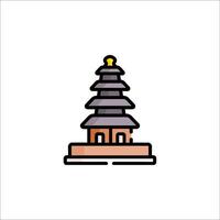 A pagoda icon in a line style vector