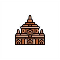 An icon of a temple in a brown color vector