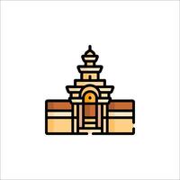 A building with a tower and a clock on it vector