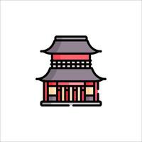 A japanese pagoda icon on a white background vector