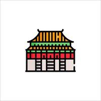 Chinese architecture icon vector