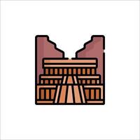 An icon of a building with a large stone structure vector