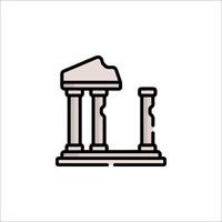 Ancient greek temple icon, line icon vector