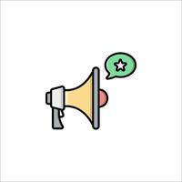 A megaphone with a speech bubble and star vector
