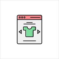 A t - shirt icon on a computer screen vector