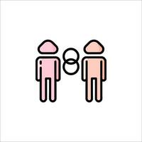 Two people are standing next to each other in a line vector