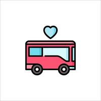 A bus with a heart on top of it vector
