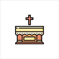 A church icon with a cross on top vector