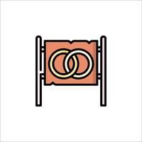 Two rings on a table icon vector