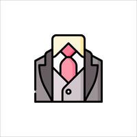 A suit and tie icon on a white background vector