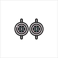 Two earrings with a star on each side vector