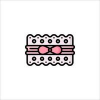 A pink ribbon with a bow on it vector