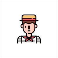 A man in a hat and tie with a bow tie vector