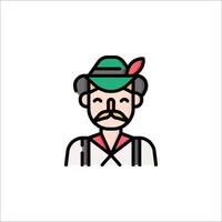 A man in a hat and mustache with a mustache vector