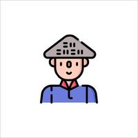 A man wearing a hat in a cartoon style vector