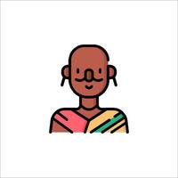 A man with a mustache and a colorful shirt vector